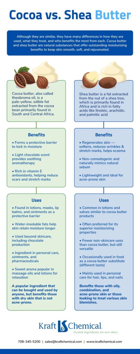 Cocoa Butter vs. Shea Butter Infographic